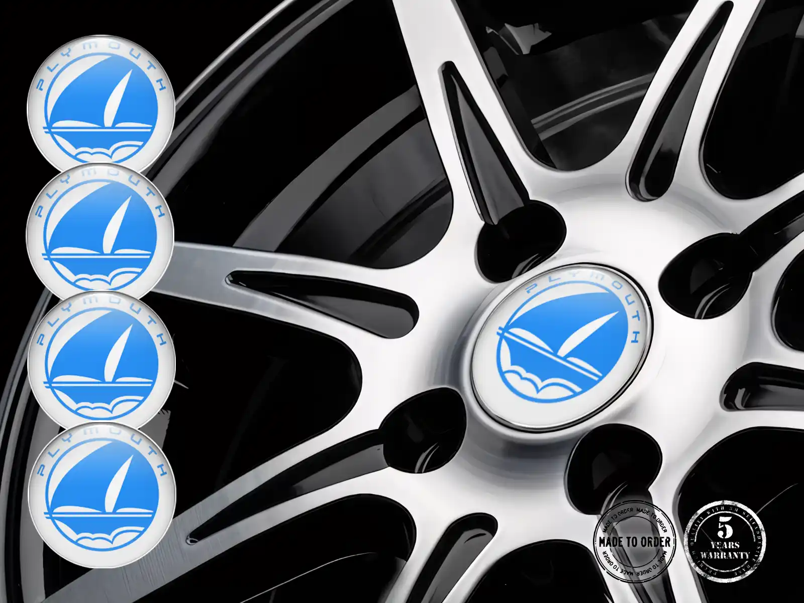 Plymouth Felgenaufkleber Autos Hochwertige Embleme